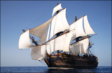 Ostindiefararen Götheborg under segel
